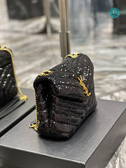YSL LouLou Beaded With Gold Buckle In Black 25×17×9cm - 6
