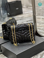 YSL LouLou Beaded With Gold Buckle In Black 25×17×9cm - 2
