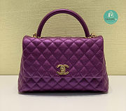 Chanel Coco Mini Handle Bag In Dark Purple Size 28cm - 1