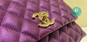 Chanel Coco Mini Handle Bag In Dark Purple Size 28cm - 6