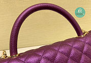 Chanel Coco Mini Handle Bag In Dark Purple Size 28cm - 4
