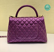 Chanel Coco Mini Handle Bag In Dark Purple Size 28cm - 3