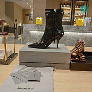 Balenciaga Cagole Leather Ankle Boots In Black  - 2