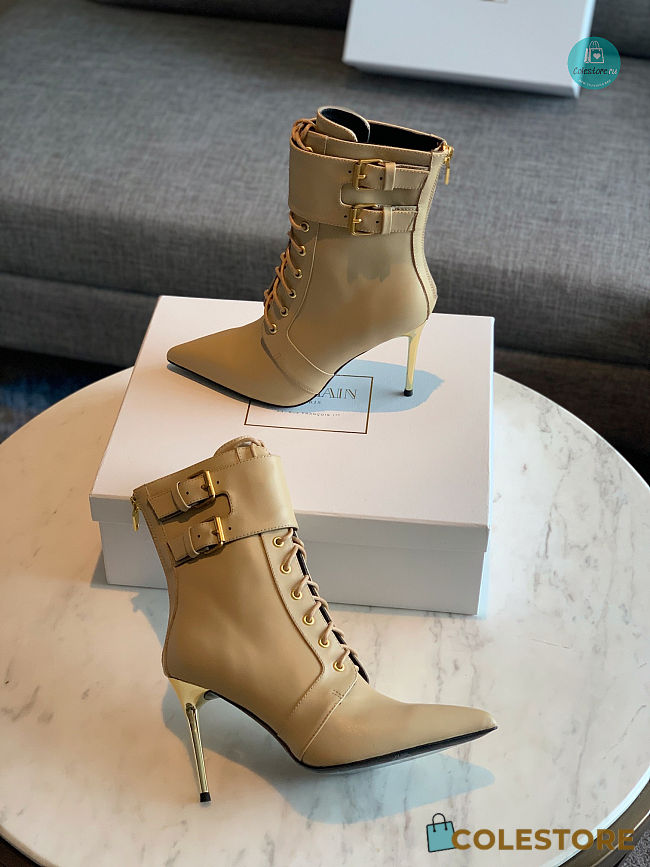 Balmain Ankle Boots Beige Size 35-42 - 1