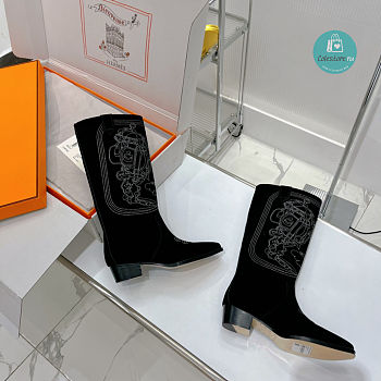 Hermes Folk 35 Boots In Black size 35-42