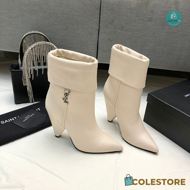 YSL Women's Beige Liz 85 Boots Size 35-41 - 1
