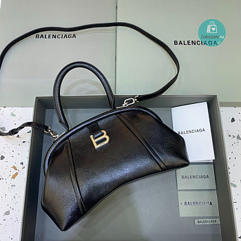 Colestore Balenciaga Editor Bag In Black Leather 27x15.5x11cm