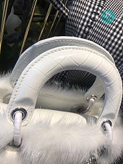 Medium Lady Dior Mink Fur Bags In White 24x20x11cm - 2