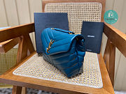 YSL Quilted Leather LouLou Bag In Petrol 23x17x9cm - 6