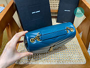 YSL Quilted Leather LouLou Bag In Petrol 23x17x9cm - 5