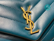 YSL Quilted Leather LouLou Bag In Petrol 23x17x9cm - 3