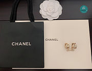 Chanel Hoop Crystal Drop CC Earring Gold  - 2