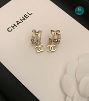 Chanel Hoop Crystal Drop CC Earring Gold  - 4