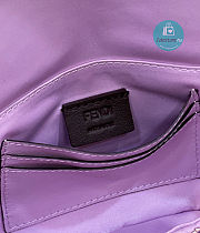 Fendi Sequined Baguette Bag Medium Light Purple In Nylon 19x6x11 cm - 5