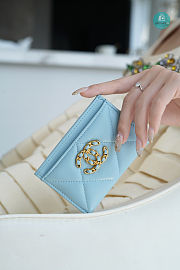 Chanel 19 Card Holder In Blue 7.5×11.2×0.5cm - 1