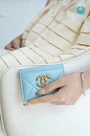 Chanel 19 Card Holder In Blue 7.5×11.2×0.5cm - 3