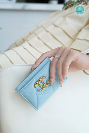 Chanel 19 Card Holder In Blue 7.5×11.2×0.5cm - 6