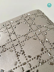 Lady Dior Bag Crystal Embellished Cannage In Grey 14x17x8 cm - 6
