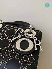 Lady Dior Bag Crystal Embellished Cannage In Black 14x17x8 cm - 6