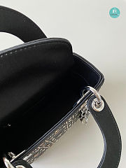 Lady Dior Bag Crystal Embellished Cannage In Black 14x17x8 cm - 4
