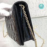 Lady Dior Cannage Patent Leather Chain Clutch Noir In Black 21.5×11.5×3cm - 5