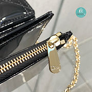 Lady Dior Cannage Patent Leather Chain Clutch Noir In Black 21.5×11.5×3cm - 3