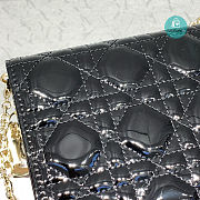 Lady Dior Cannage Patent Leather Chain Clutch Noir In Black 21.5×11.5×3cm - 2