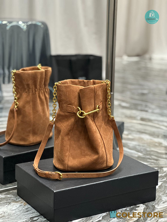 Ysl Le Maillon Hook Bucket Bag Brown 19×27×12cm  - 1