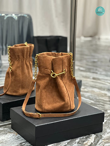 Ysl Le Maillon Hook Bucket Bag Brown 19×27×12cm 