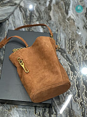 Ysl Le Maillon Hook Bucket Bag Brown 19×27×12cm  - 4