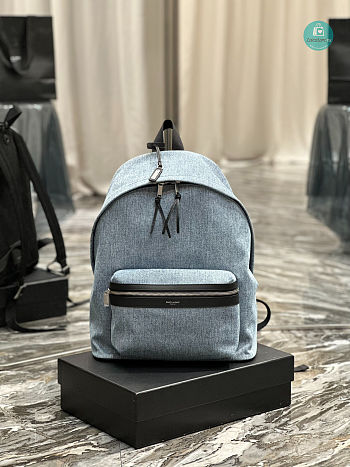YSL Backpack Denim With leather 30x38x17cm 
