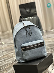YSL Backpack Denim With leather 30x38x17cm  - 5