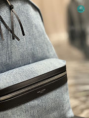 YSL Backpack Denim With leather 30x38x17cm  - 4