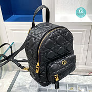 Dior Backpack Mini Bag Canage Lambskin In Black 16 x 21 x 8.5 cm - 6