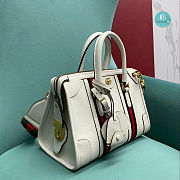 Gucci Medium Canvas Top Handle Bag In White 27x18x14 cm - 6
