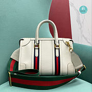 Gucci Medium Canvas Top Handle Bag In White 27x18x14 cm - 4