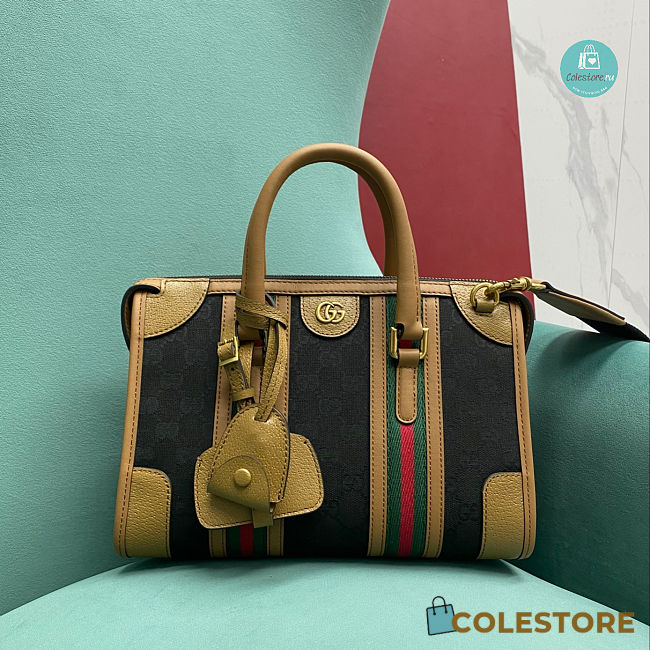 Gucci Medium Canvas Top Handle Bag In Black 27x18x14 cm - 1