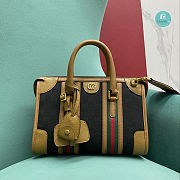 Gucci Medium Canvas Top Handle Bag In Black 27x18x14 cm - 1