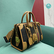 Gucci Medium Canvas Top Handle Bag In Black 27x18x14 cm - 3