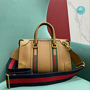 Gucci Medium Canvas Top Handle Bag In Brown 27x18x14 cm - 6