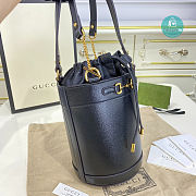 Gucci Horsebit 1955 Small Bucket Bag In Black 14x19x14cm - 6