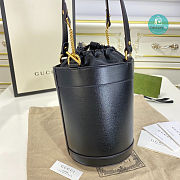 Gucci Horsebit 1955 Small Bucket Bag In Black 14x19x14cm - 5