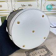 Gucci Horsebit 1955 Small Bucket Bag Canvas in White 14x19x14cm - 5