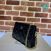 Gucci GG Matelassé Leather Small Bag In Black 26x17.5x8cm - 3