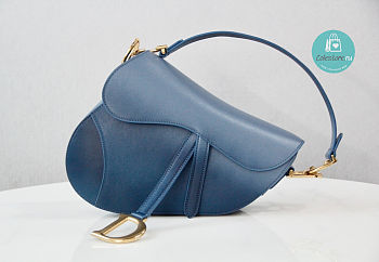 Dior Saddle Blue Gradient Color Bag 25.5x20x6.5cm