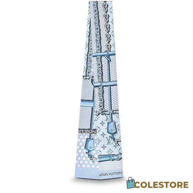 Louis Vuitton Light Blue Pop Confidential Bandeau Scarf In Silk 120x8cm - 1