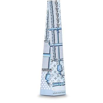 Louis Vuitton Light Blue Pop Confidential Bandeau Scarf In Silk 120x8cm