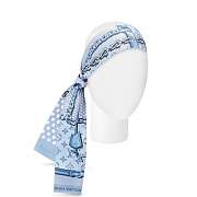 Louis Vuitton Light Blue Pop Confidential Bandeau Scarf In Silk 120x8cm - 2