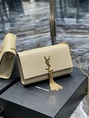 YSL Kate Bag With Leather Tassel In Beige Size 24cm - 5