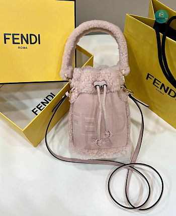 Fendi Mon Tresor Pink Nubuck Minibag 15x13x20cm